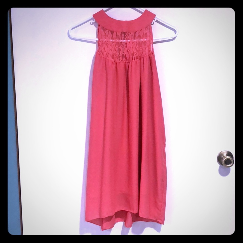 Peach Dress Lace Front and Back